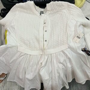 Anthropologie Twofer Cable Cardigan Sweater